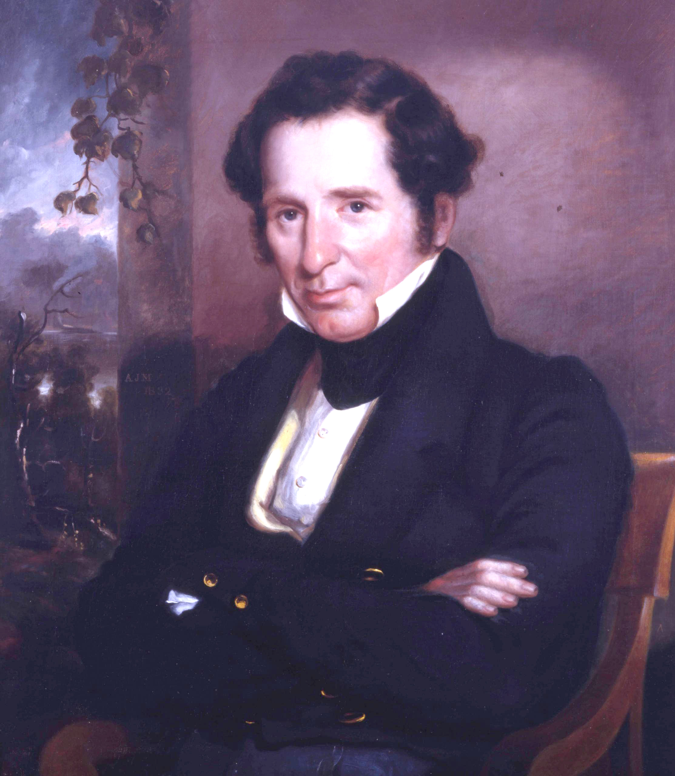 A portrait of Johns Hopkins at the age of 40