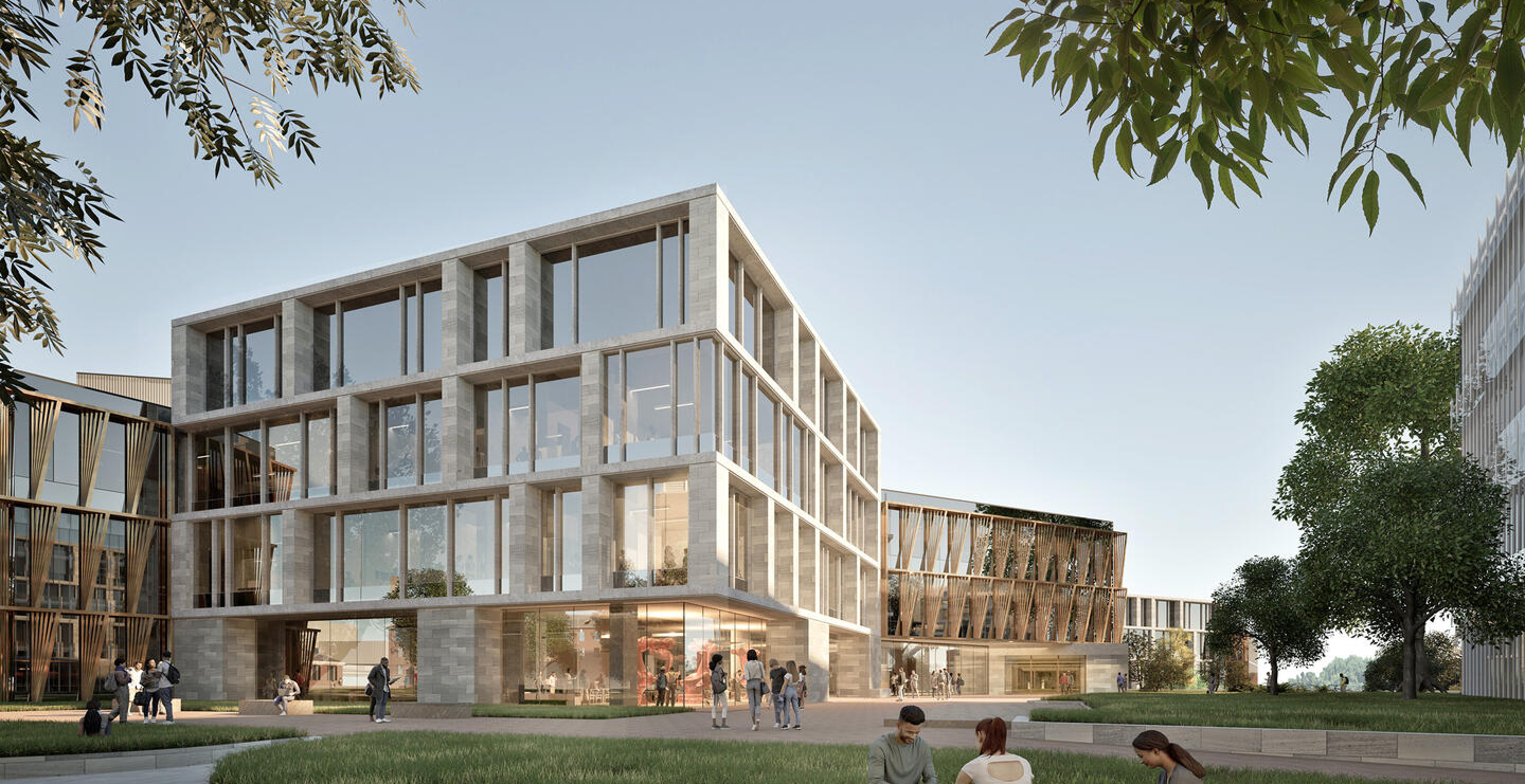 Rendering of the Data Science and AI Institute building