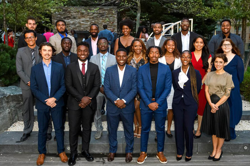 The first cohort of Vivien Thomas Scholars stands for a posed photo
