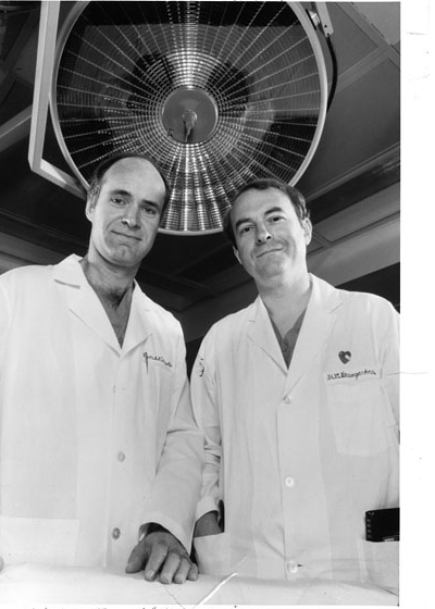 Bruce Reitz and William Baumgartner in the operating room
